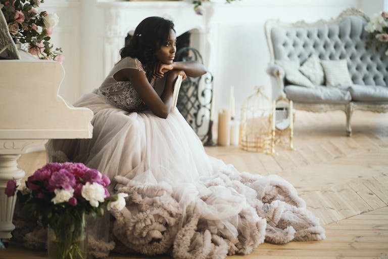 A beautiful bride adorned for her groom